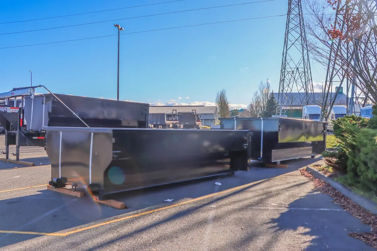 Roll-off dumpster ready for waste disposal at job site for Cleanout Dumpster Rental in Albany